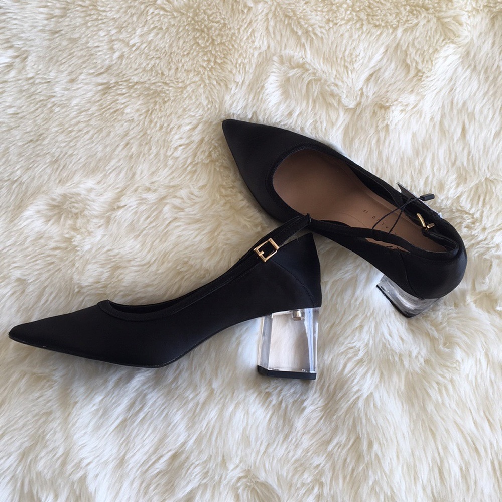 ZARA Satin Clear Heels